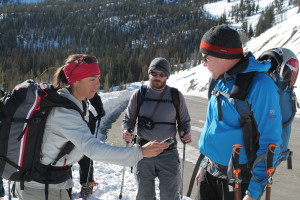 Sara of SMG shows goes through the beacon check with our group.