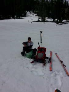 Mark takes a break as we transition at Kerr Creek Rd.