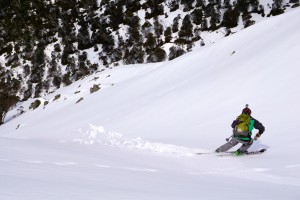 Skiing the "Cody Chute".  Photo courtesy Mike Garrett