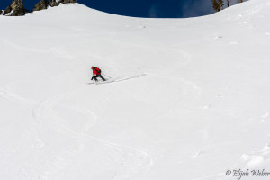 Troy heads down from the notch at the base of the West Horn.