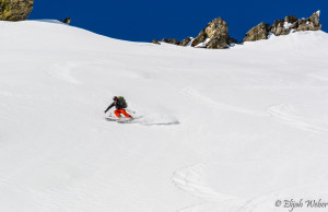 Cody Feuz decending off Mount Moran in the Grand Teton National Park