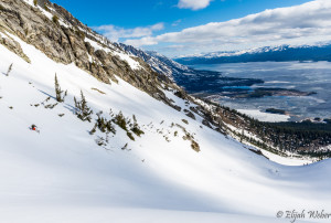 Skiing on Mt Moran in GTNP