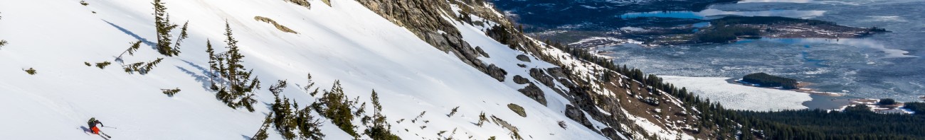 Cody Feuz decending off Mount Moran in the Grand Teton National Park